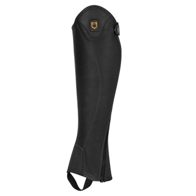 Mini-chaps unisex en cuir souple avec fermeture éclair latérale Magellano Equestro Noir