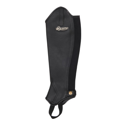 Mini-chaps en cuir souple avec fermeture éclair arrière Dunster Equestro Noir