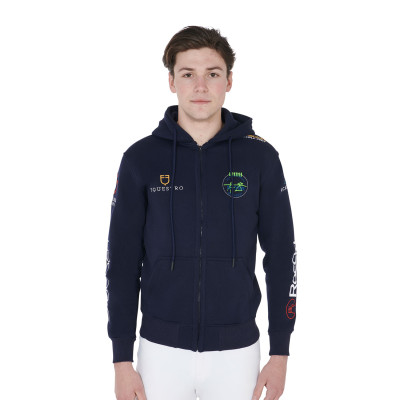 Sweat à capuche avec multi-logo homme Equestro Marine