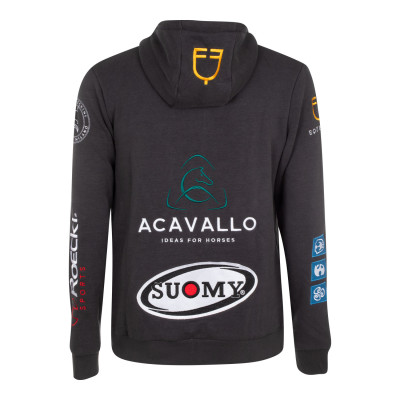 Sweat à capuche homme avec multi-logo Equestro Asphalte