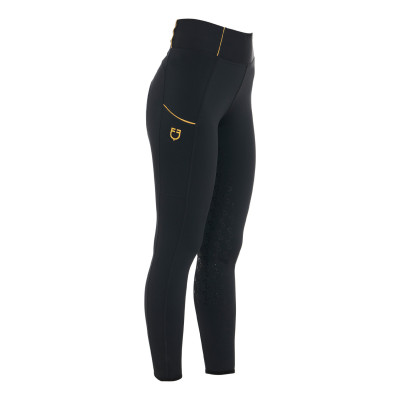 Legging ajustés femme avec grip complet Classic Equestro Citron