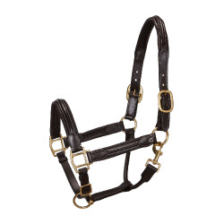 Licol en cuir supérieur Equestro Marron foncé Licol en cuir supérieur Equestro Marron foncé
