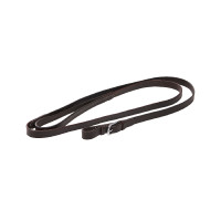 Longe en cuir avec chaîne argentée Equestro Marron foncé Longe en cuir avec chaîne argentée Equestro Marron foncé