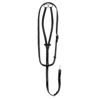 Martingale en cuir avec surpiqûres contrastantes Equestro Noir