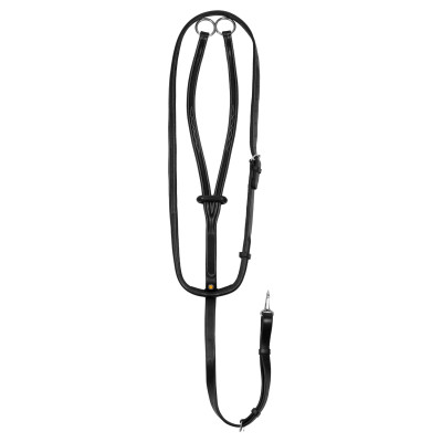 Martingale en cuir avec surpiqûres contrastantes Equestro Noir