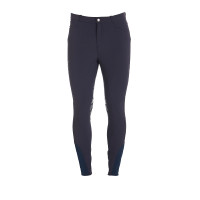 Pantalon avec grip genou homme en tissu technique Equestro Noir Pantalon avec grip genou homme en tissu technique Equestro Noir