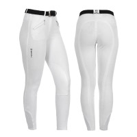 Pantalon femme Demetra en coton stretch Equestro Blanc