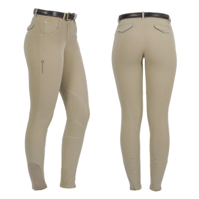 Pantalon femme Race en coton stretch Equestro Beige