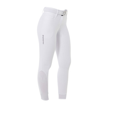 Pantalon taille haute avec grip intégral femme Equestro Blanc