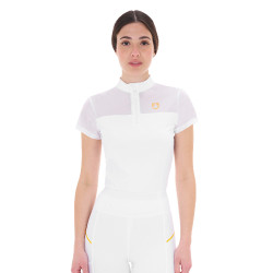Polo avec inserts en mesh femme Equestro Blanc