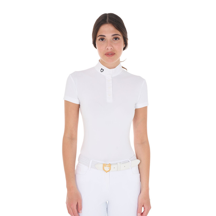 Polo de concours à col mandarin ajusté manches courtes femme Sally Equestro