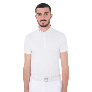 Polo de concours manches courtes homme en tissu technique respirant Hunt Equestro Polo de concours manches courtes homme en tissu technique respirant Hunt Equestro