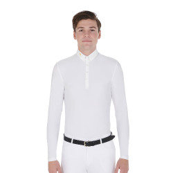 Polo manches longues en tissu polaire technique homme Warm+ Equestro