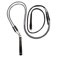 Rênes allemandes en cuir souple et corde en nylon Acavallo Noir
