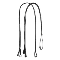 Rênes doubles de dressage en cuir Equestro Noir