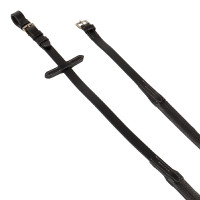 Rênes en cuir et caoutchouc avec boucles argentées (1,6 cm) Equestro Cognac