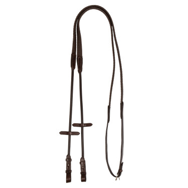 Rênes en cuir roulé avec caoutchouc pointillé 5/8 Acavallo Rênes en cuir roulé avec caoutchouc pointillé 5/8 Acavallo