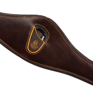 Sangle anatomique obstacle en cuir de veau Acavallo Marron foncé