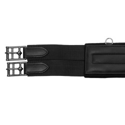 Sangle anatomique en cuir avec néoprène embossé et rembourré Equestro Noir Sangle anatomique en cuir avec néoprène embossé et rembourré Equestro Noir