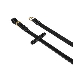 Rênes en tissu avec boucles en laiton modèle Lionel Equestro Noir Rênes en tissu avec boucles en laiton modèle Lionel Equestro Noir