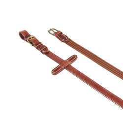 Rênes en tissu avec boucles en laiton modèle Lionel Equestro Cognac Marron