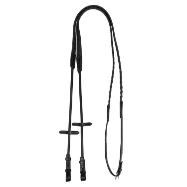 Rênes en cuir roulé avec caoutchouc pointillé 5/8 Acavallo Rênes en cuir roulé avec caoutchouc pointillé 5/8 Acavallo