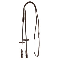 Rênes en cuir roulé avec caoutchouc pointillé 5/8 Acavallo Marron foncé