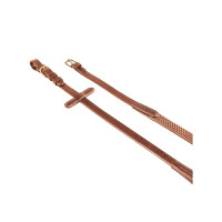 Rênes en cuir italien et caoutchouc 1.9 cm Kris avec boucles en laiton Equestro Noir