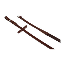 Rênes en cuir et caoutchouc Pascal Equestro Marron foncé
