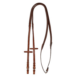 Rênes en cuir et caoutchouc Kris 5/8" Acavallo Cognac Marron