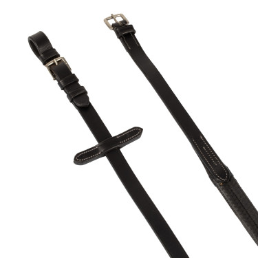 Rênes en cuir et caoutchouc avec boucles argentées (1,6 cm) Equestro Rênes en cuir et caoutchouc avec boucles argentées (1,6 cm) Equestro