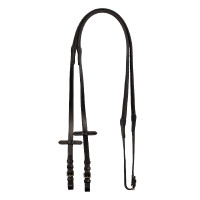 Rênes en cuir et caoutchouc avec boucles argentées (1,6 cm) Equestro Cognac