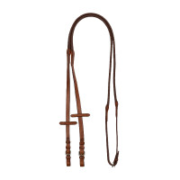 Rênes en cuir et caoutchouc avec boucles argentées (1,6 cm) Equestro Cognac