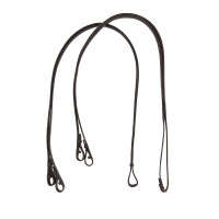 Rênes doubles de dressage en cuir Equestro Noir