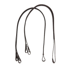 Rênes doubles de dressage en cuir Equestro Marron foncé