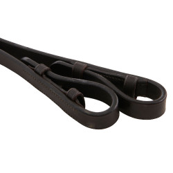 Rênes doubles de dressage en cuir Equestro Marron foncé