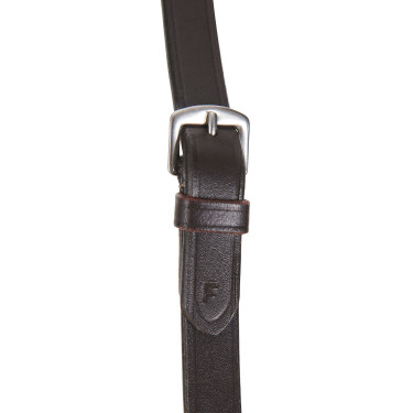 Rênes doubles de dressage en cuir Equestro Marron foncé
