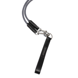Rênes allemandes en cuir souple et corde en nylon Acavallo Noir Rênes allemandes en cuir souple et corde en nylon Acavallo Noir