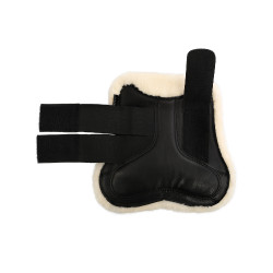 Guêtres en cuir écologique avec double velcro Acavallo Noir