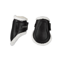 Protège-boulets en cuir écologique avec double velcro Acavallo Noir Protège-boulets en cuir écologique avec double velcro Acavallo Noir