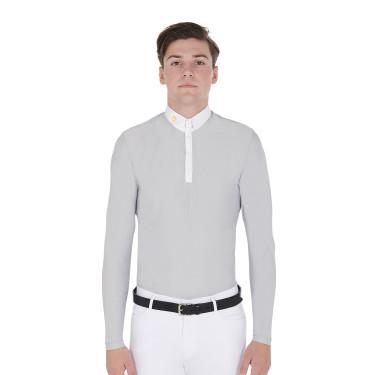 Polo manches longues en tissu polaire technique homme Warm+ Equestro Polo manches longues en tissu polaire technique homme Warm+ Equestro