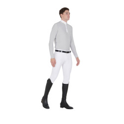 Polo manches longues en tissu polaire technique homme Warm+ Equestro Gris Polo manches longues en tissu polaire technique homme Warm+ Equestro Gris