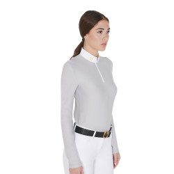 Polo manches longues en tissu polaire technique femme Warm+ Equestro Gris Polo manches longues en tissu polaire technique femme Warm+ Equestro Gris