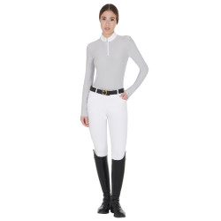 Polo manches longues en tissu polaire technique femme Warm+ Equestro Gris Polo manches longues en tissu polaire technique femme Warm+ Equestro Gris