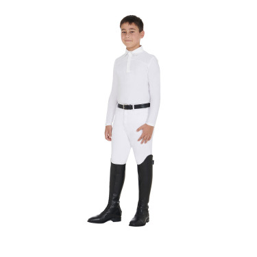 Polo de concours garçon manches longues avec boutons Equestro Polo de concours garçon manches longues avec boutons Equestro
