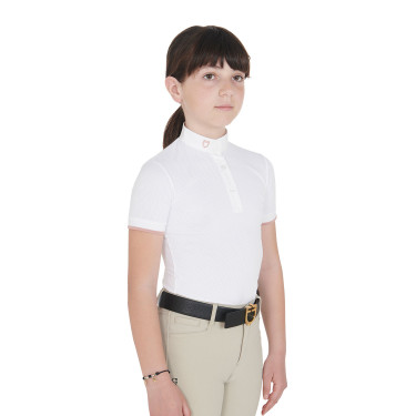 Polo de concours respirant fille cintré manches courtes Clara Equestro Polo de concours respirant fille cintré manches courtes Clara Equestro