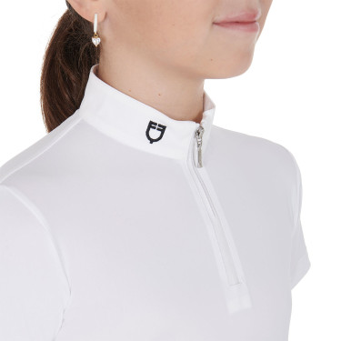 Polo de concours fille cintré manches courtes avec fermeture éclair Lusineh Equestro Polo de concours fille cintré manches courtes avec fermeture éclair Lusineh Equestro