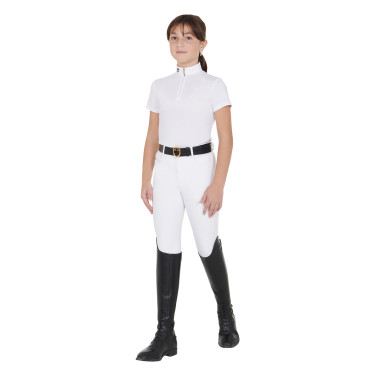 Polo de concours fille cintré manches courtes avec fermeture éclair Lusineh Equestro Polo de concours fille cintré manches courtes avec fermeture éclair Lusineh Equestro