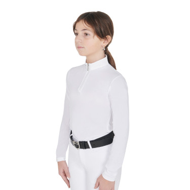 Polo de concours fille anti-UV cintré manches longues avec fermeture éclair Anahid Equestro Polo de concours fille anti-UV cintré manches longues avec fermeture éclair Anahid Equestro