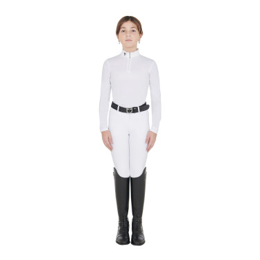 Polo de concours fille anti-UV cintré manches longues avec fermeture éclair Anahid Equestro Polo de concours fille anti-UV cintré manches longues avec fermeture éclair Anahid Equestro